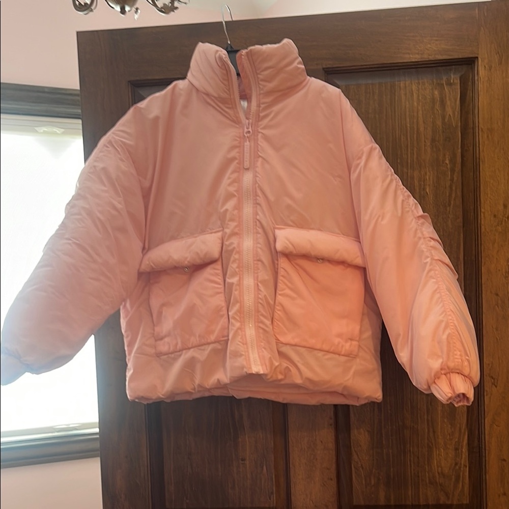 Fabletics x Khloe Kardashian Pink Puffer Jacket